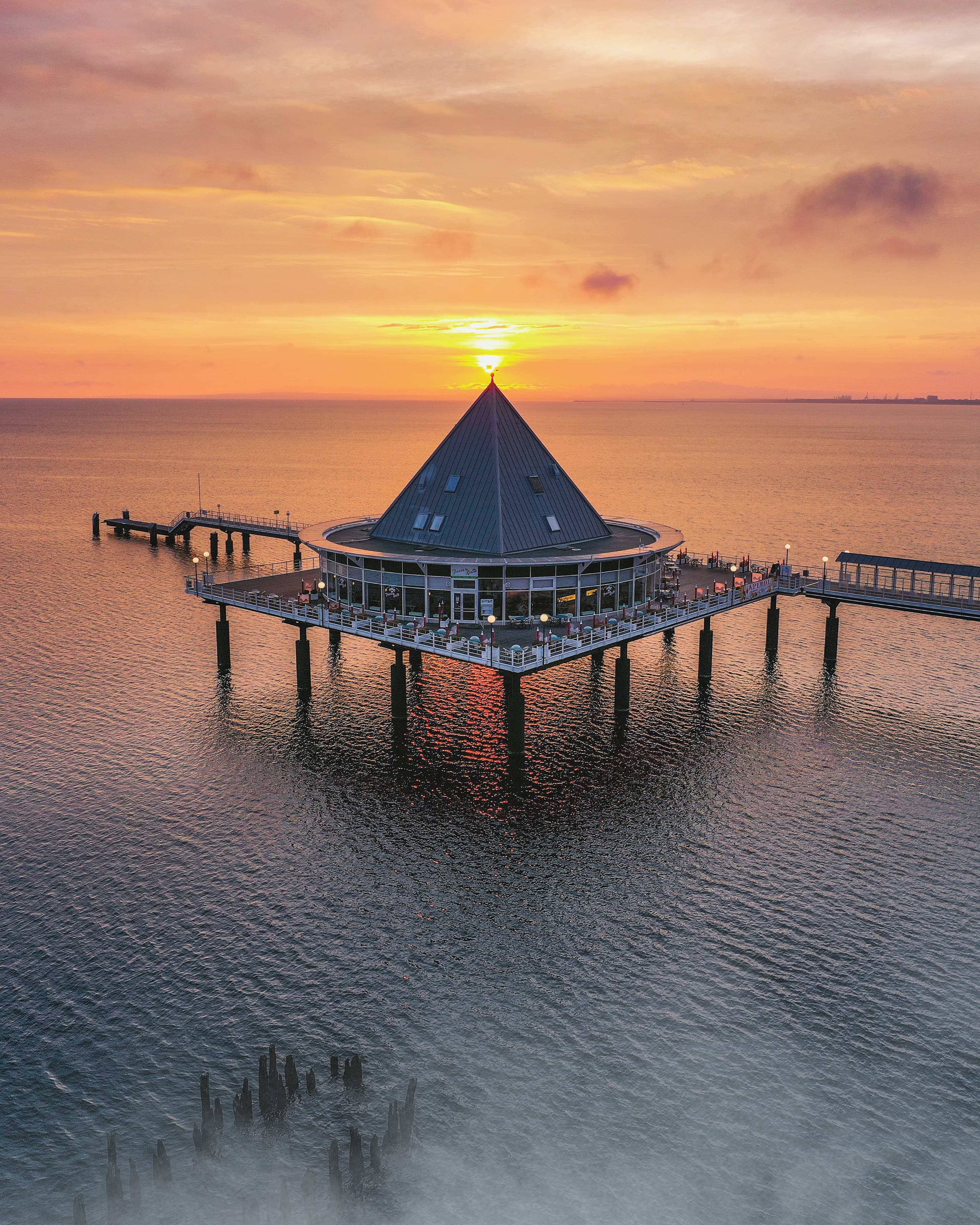 Heringsdorfer Seebrücke im Sonnenaufgang