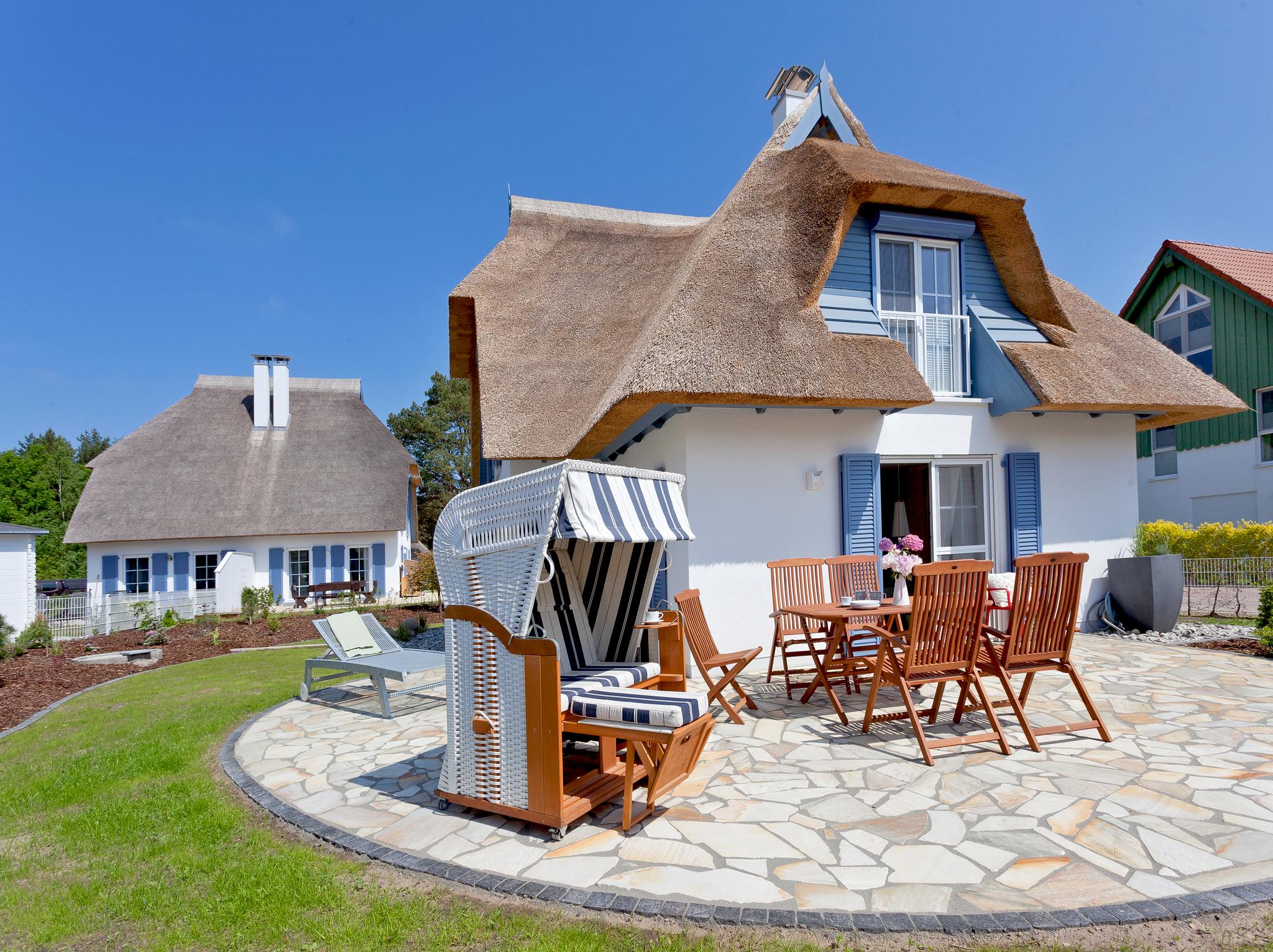 Ferienhaus mit Strandkorb