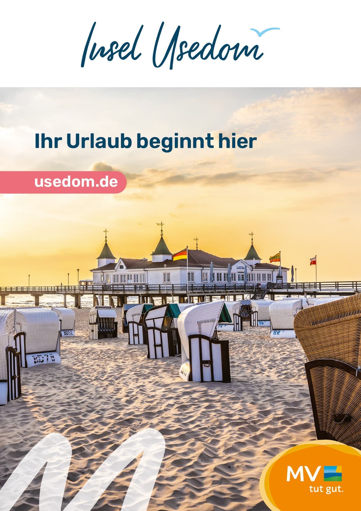 Titelbild der Imagebroschüre Usedom mit der Ahlbecker Seebrücke
