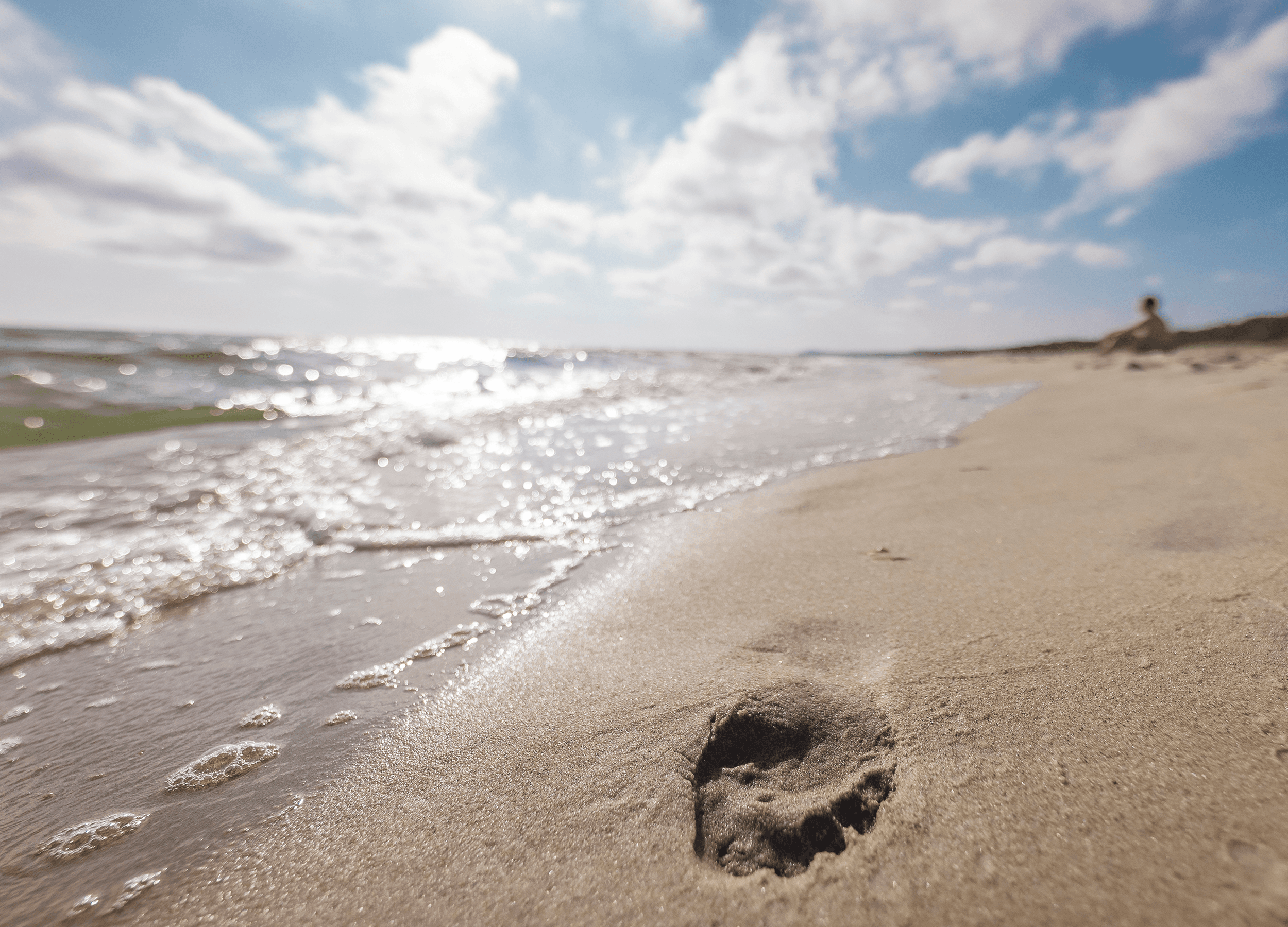 Fußspur am Strand