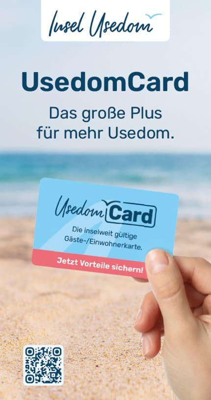 Das Bild zeigt den Titel der aktuellen Broschüre zur UsedomCard.