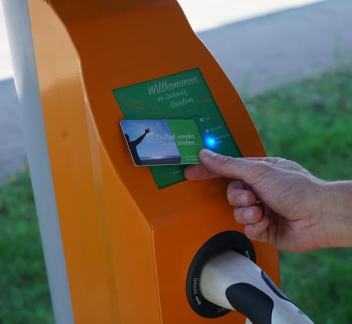 Ladekarte und Ladestation der Inselwerke Usedom