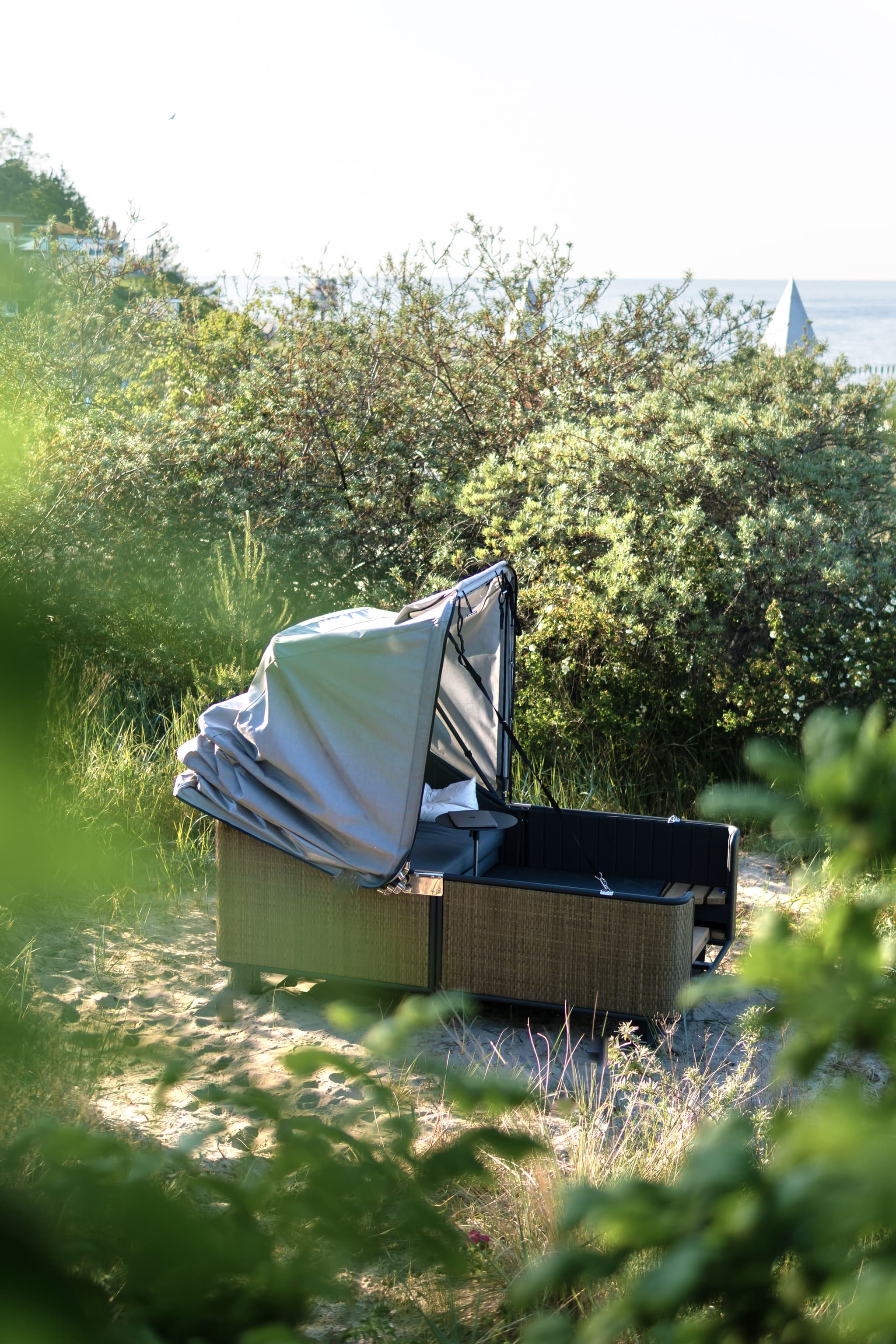 Schlafstrandkorb am Strand von Ückeritz