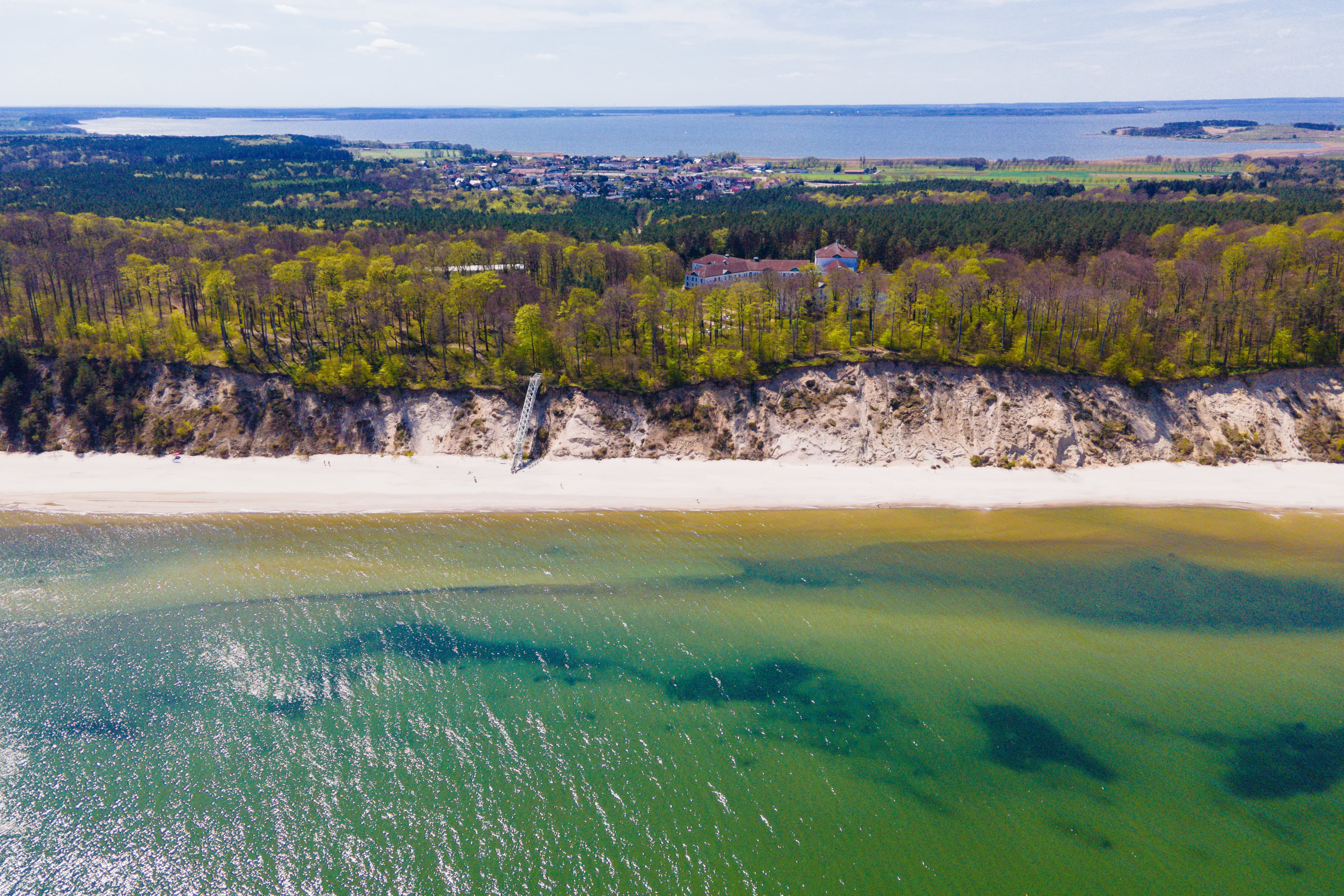 Luftaufnahme von der Steilküste in Ückeritz