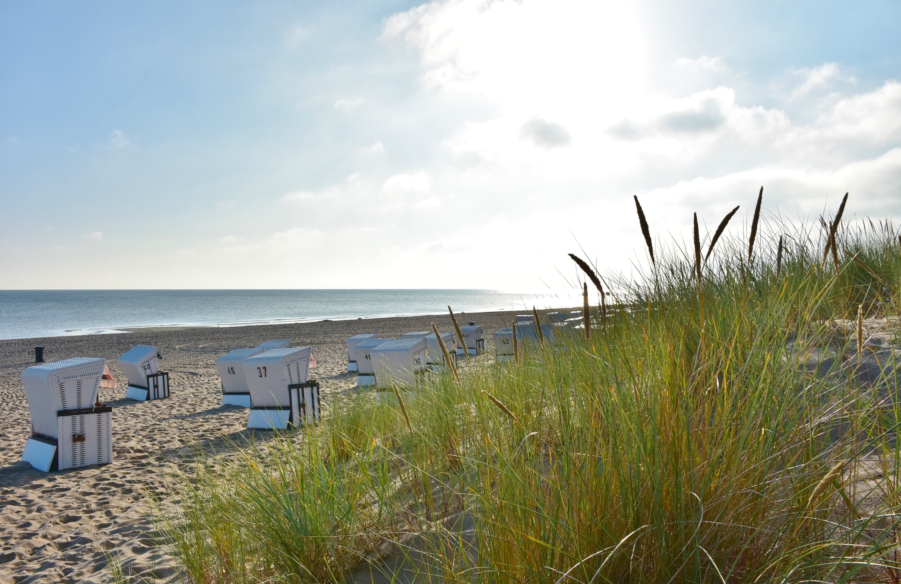 Strandblick mit Strandkörben