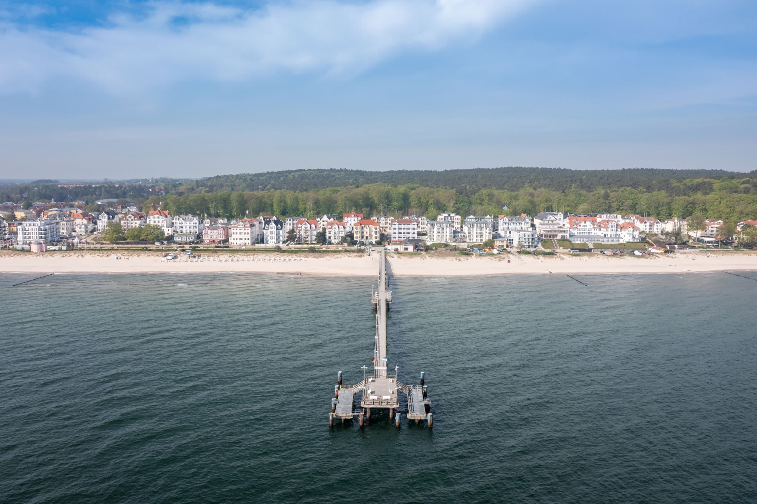 Aerial view of the Bansin pier