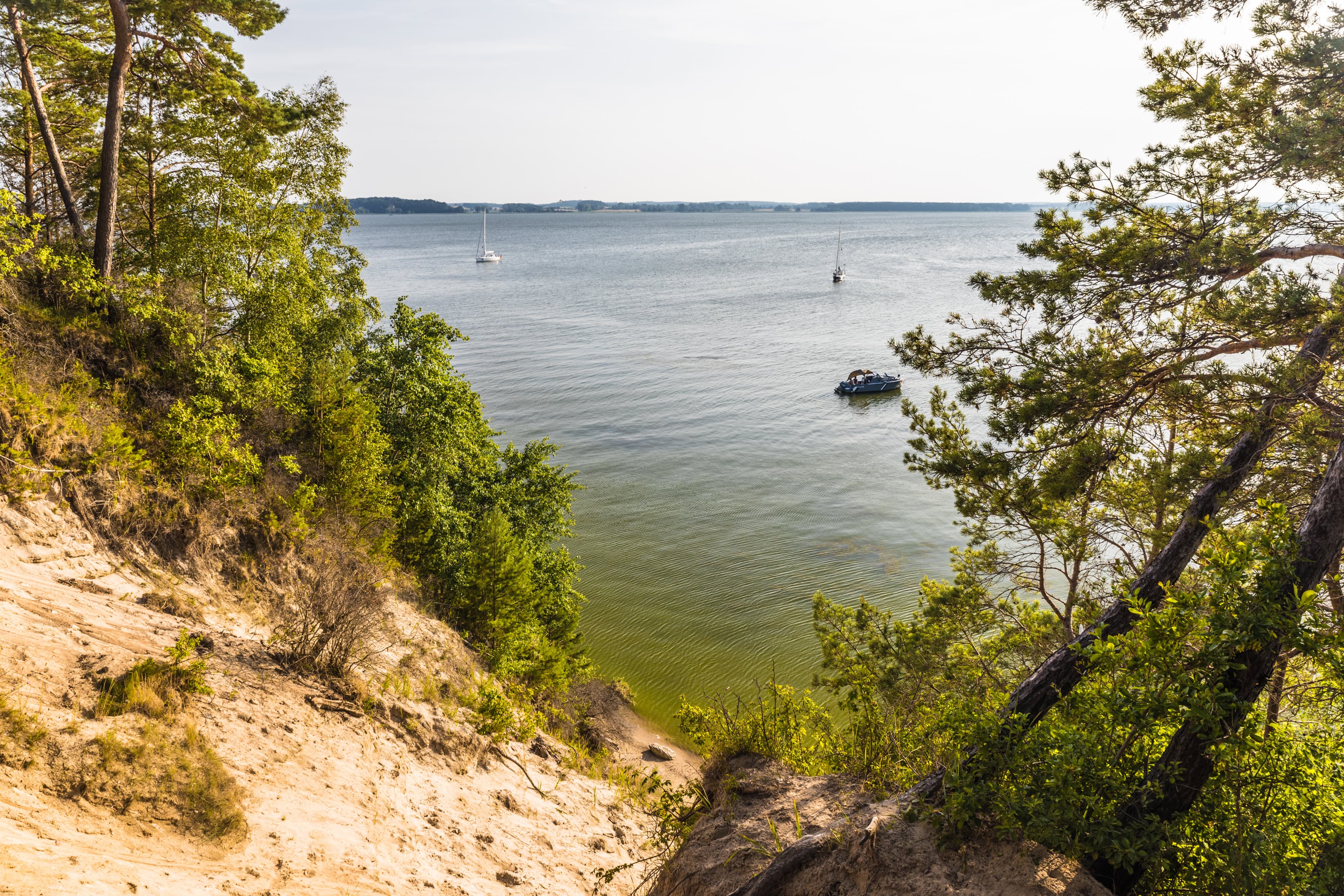 Blick vom "Weißen Berg" auf das Achterwasser