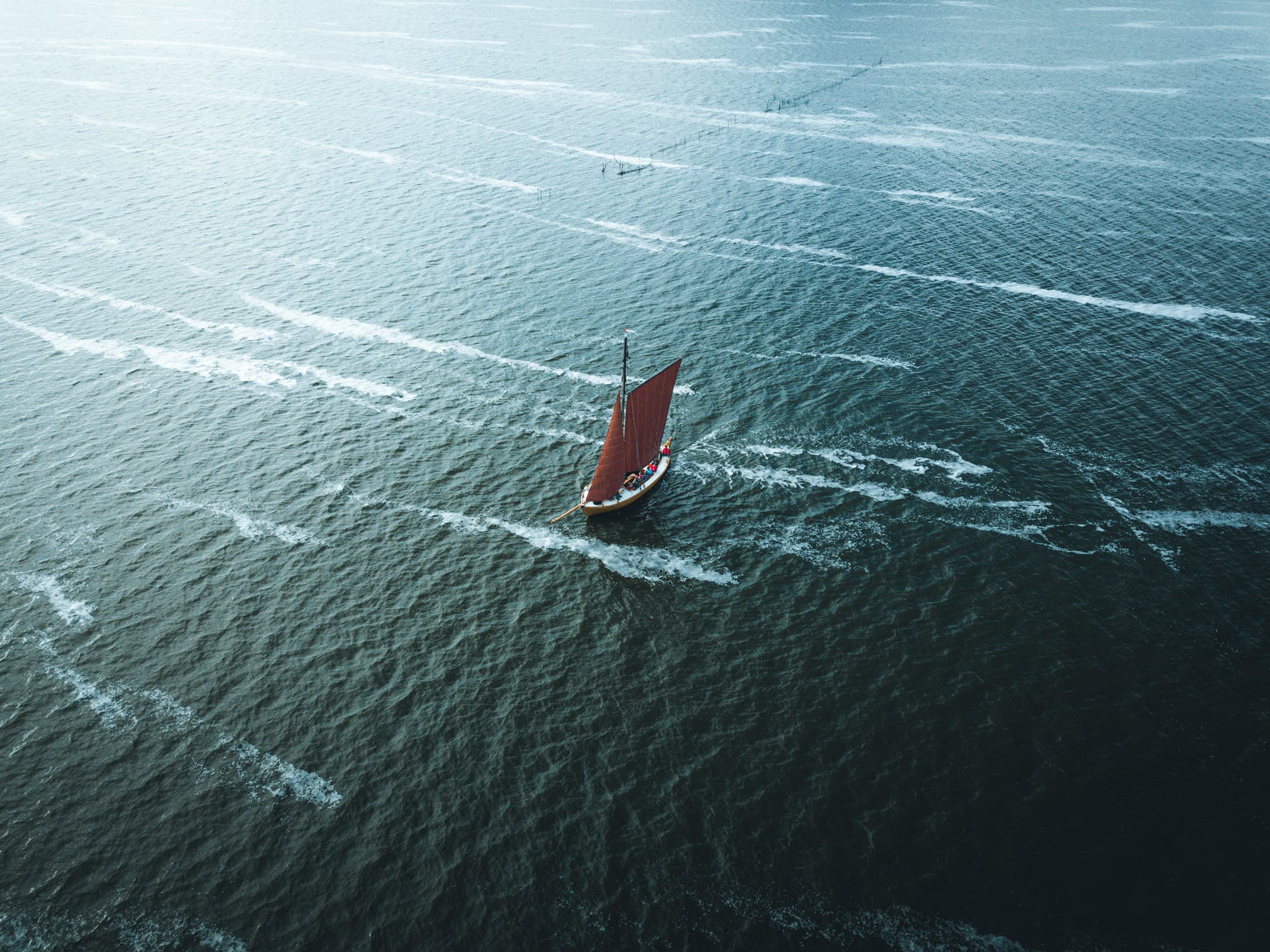 Zeesenboot auf dem Achterwasser