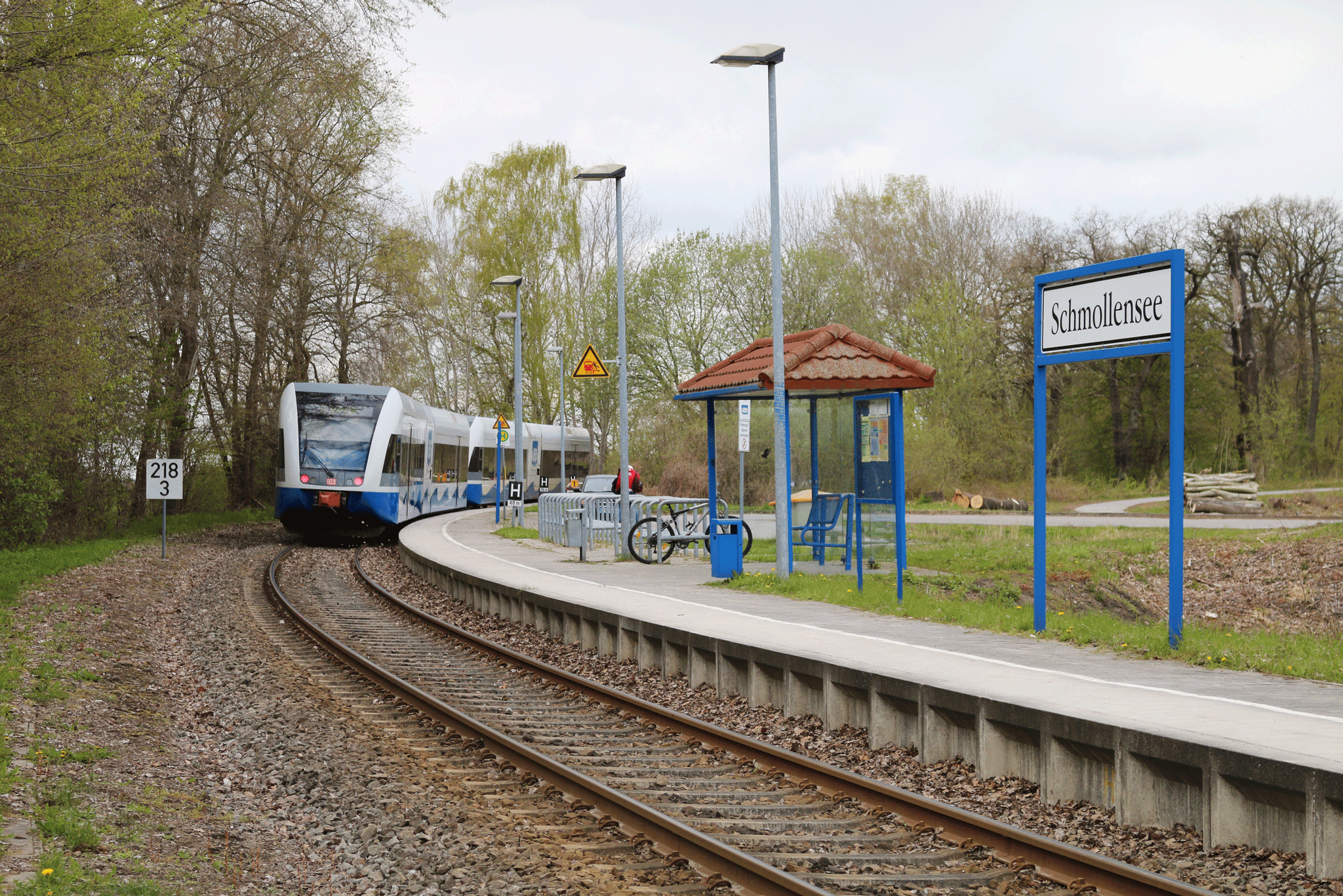 UBB-Zug an einem Bahnhof