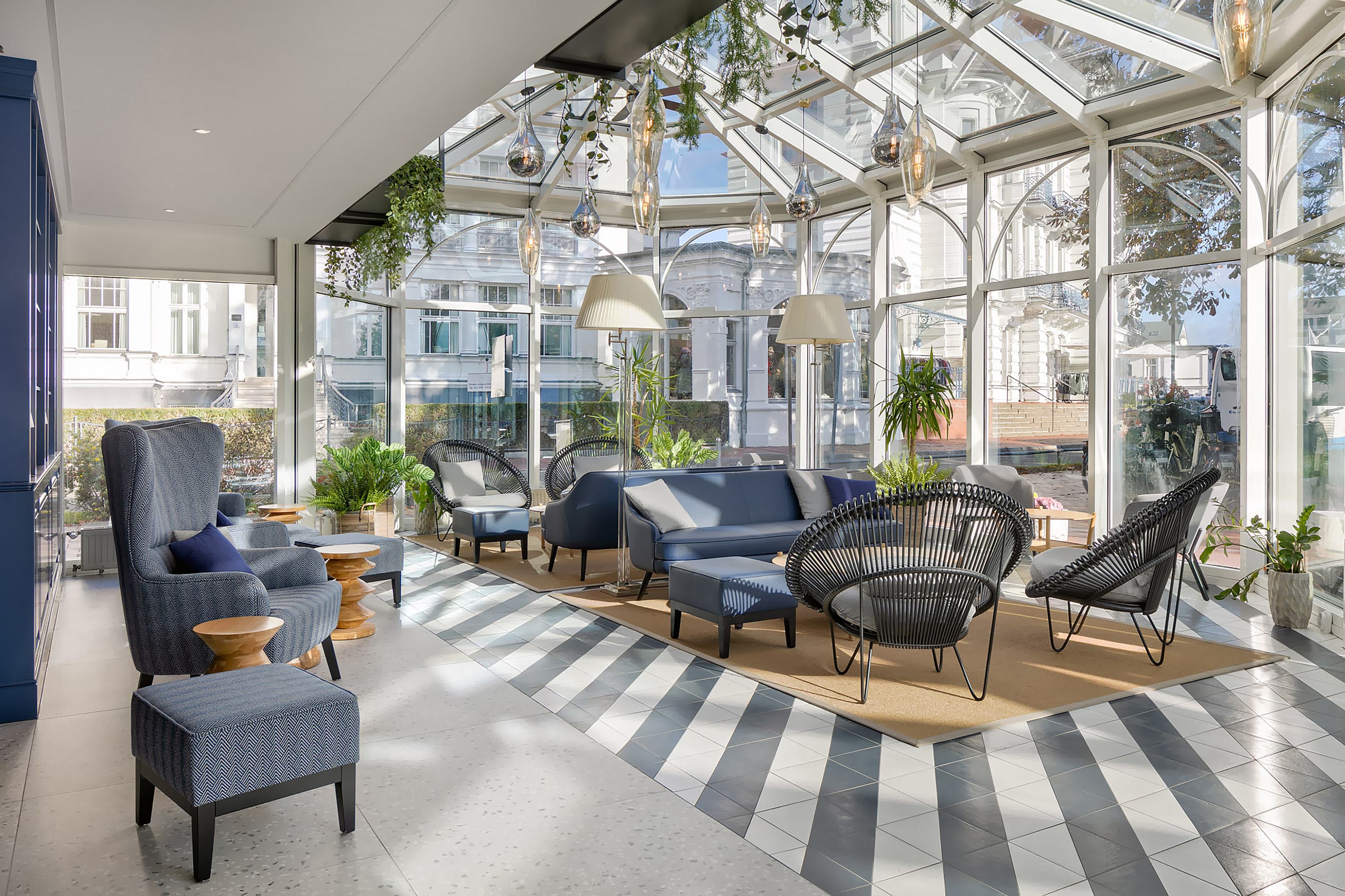 Lounge im Wintergarten im Pommerschen Hof