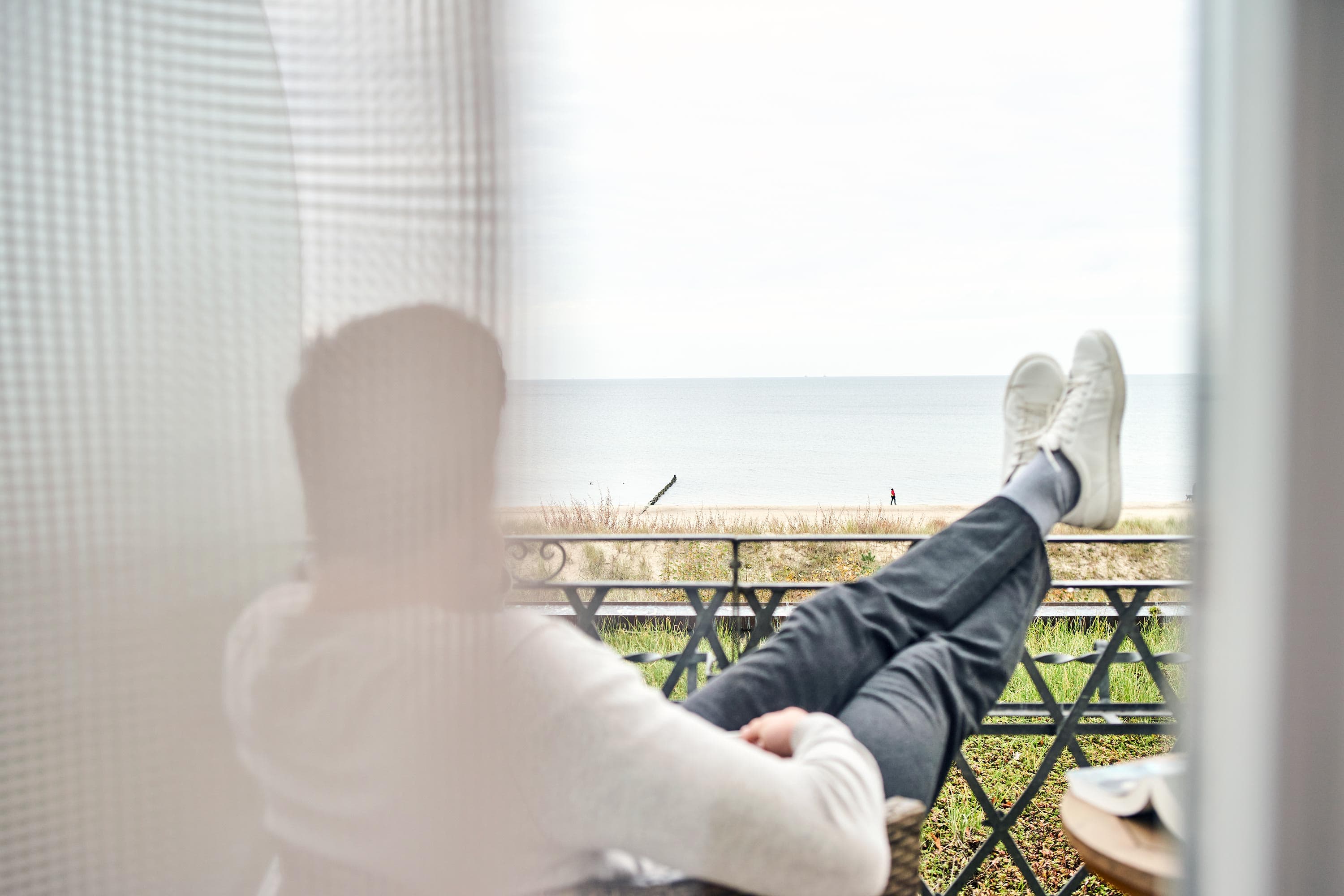 Strandhotel Atlantic Balkon mit Strandaussicht