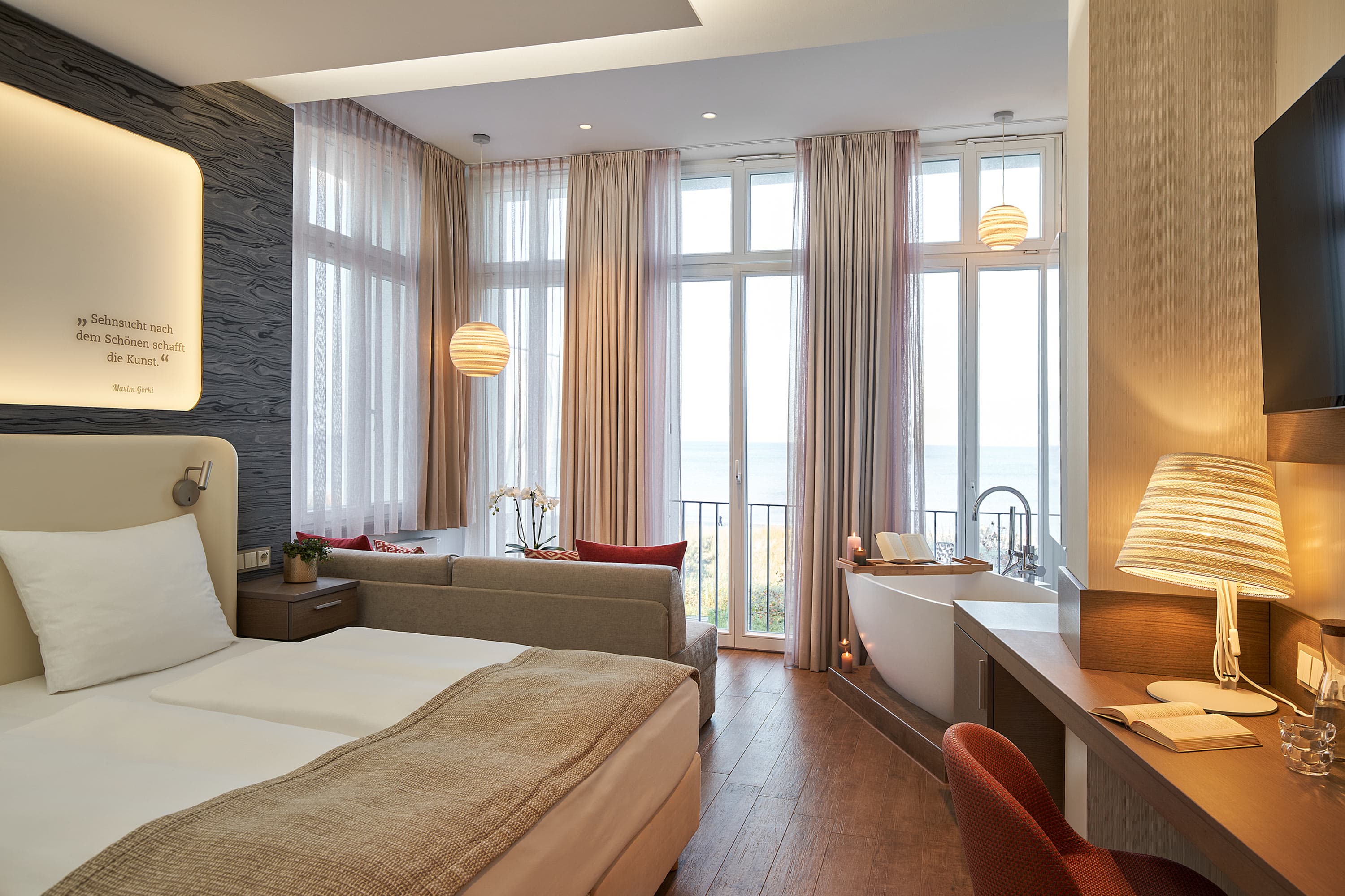 Strandhotel Atlantic Zimmer mit Wanne