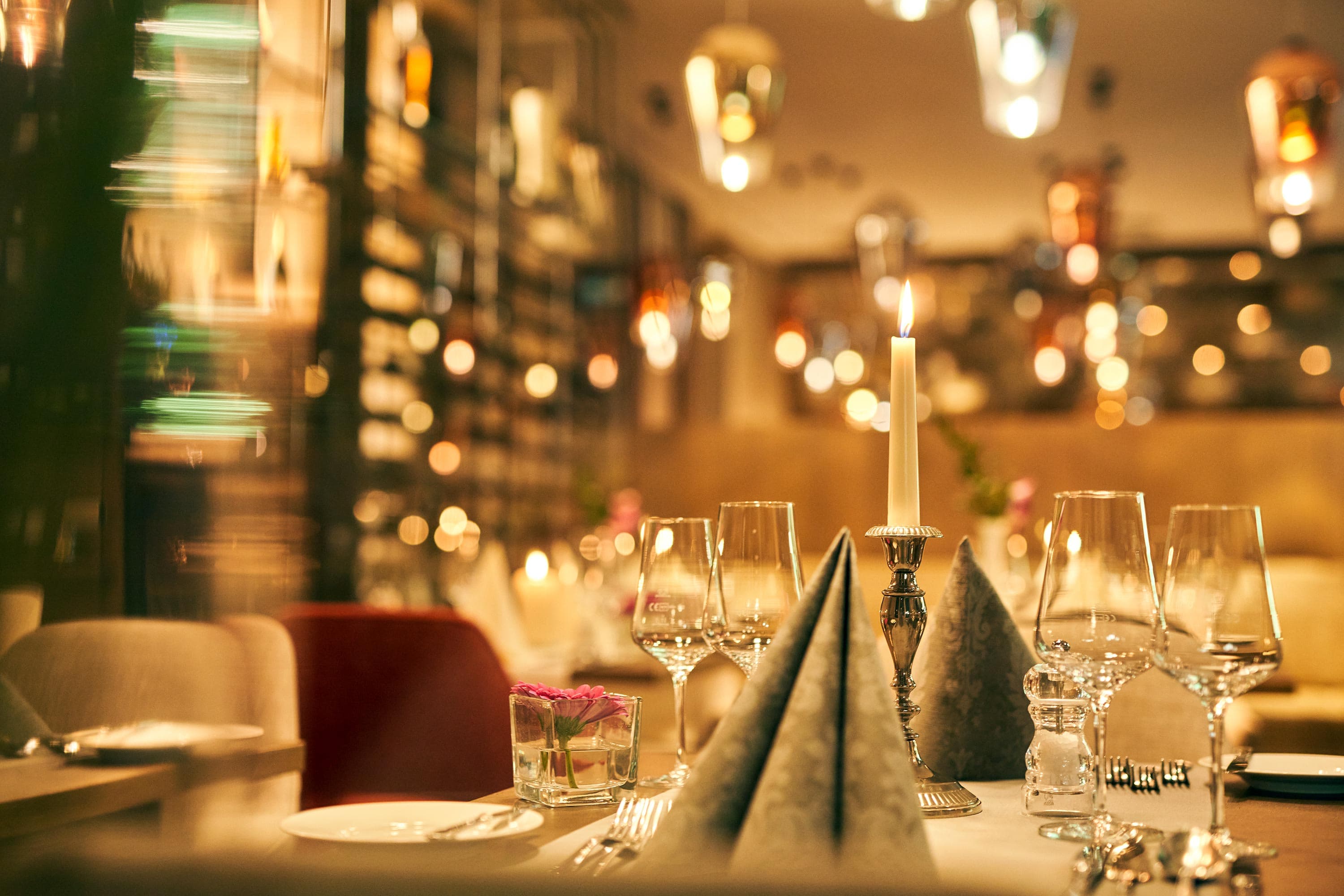Strandhotel Atlantic Restaurant Tisch mit Kerze