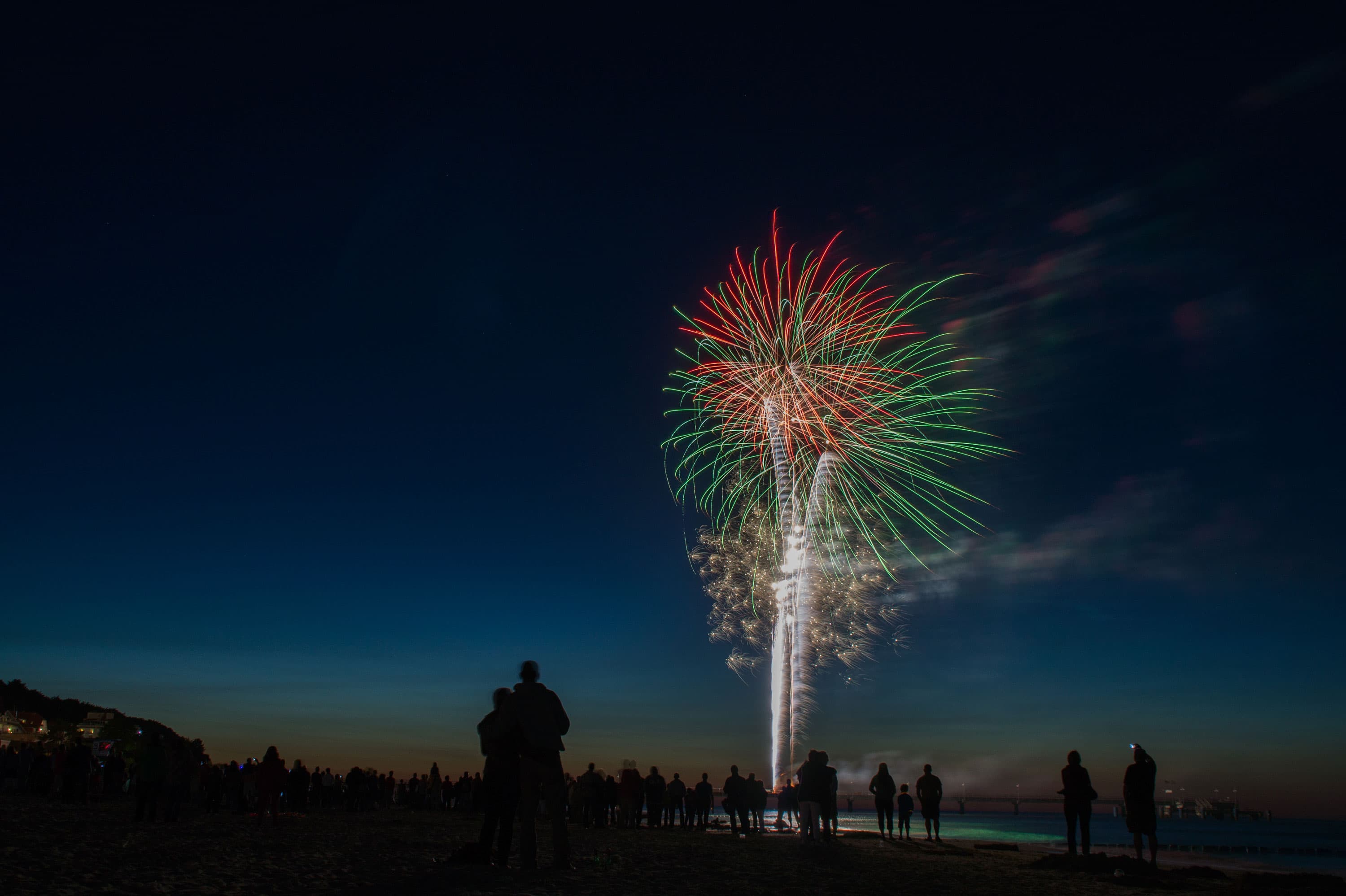 Feuerwerk am Strand
