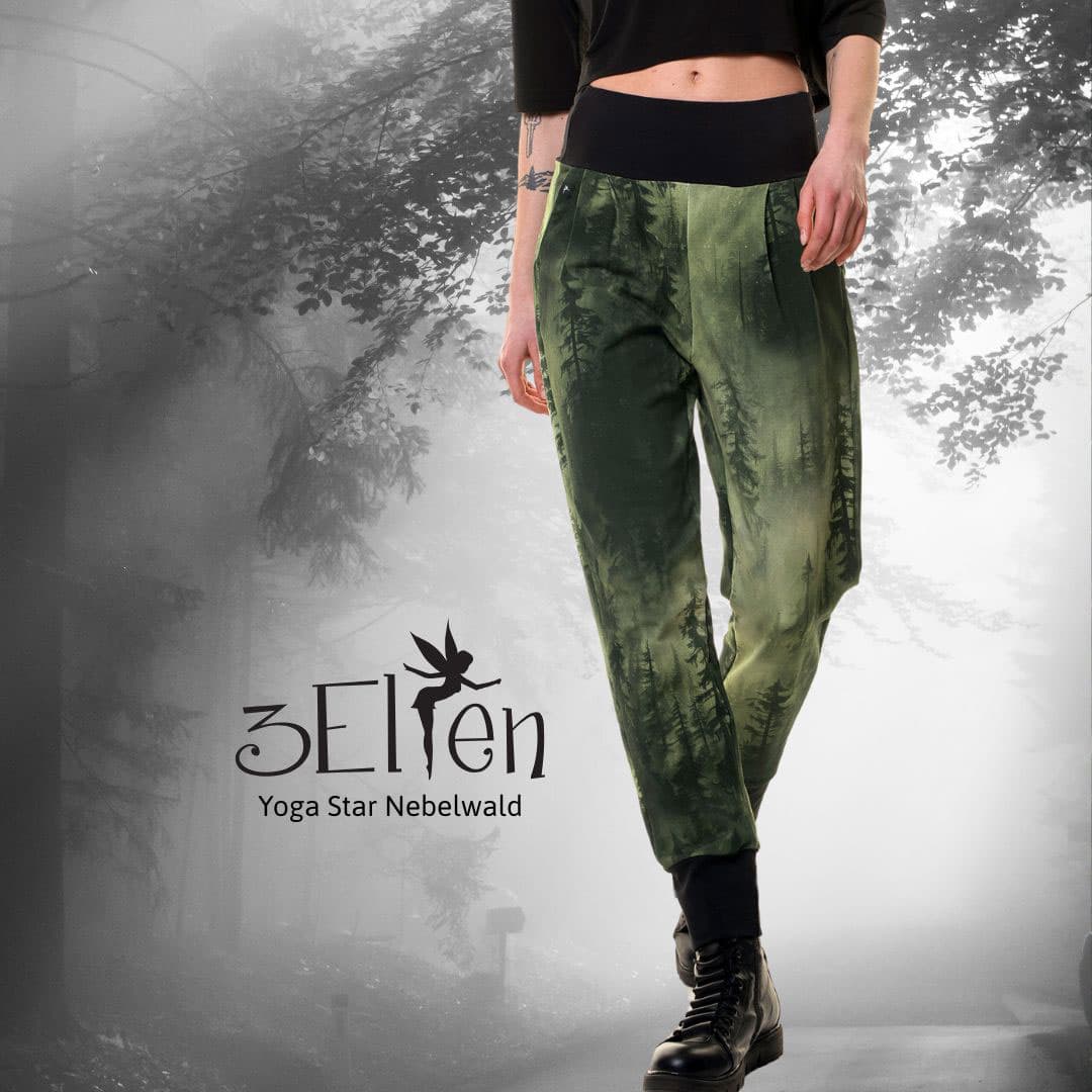 Das Bild zeigt Mode - eine Yoga-Hose - des Labels 3Elfen. Das Label präsentiert sich im Rahmen der Usedomer Wildwochen 2025.
